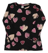 Černé triko se srdíčky dopodopo