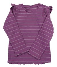 Fialové pruhované triko George
