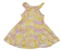 Bielo-ružovo-žlté bavlnené šaty Primark