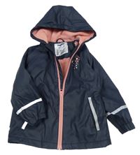 Tmavomodrá nepromokavá jarná bunda s mrakem a kapucňou Lup