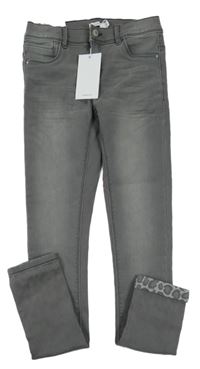 Nové - šedé elastické rifle Name it