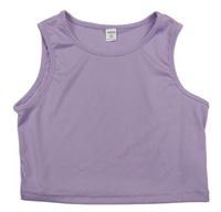 Fialový rebrovaný crop top Shein