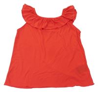 Červené tričko s volánem H&M