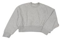 Sivá meílírovaná crop mikina Bershka