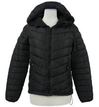 Dámská černá šusťáková prošívaná zimní bunda s kapucí FB Sisters