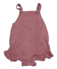 Růžový pletený kraťasový overal Tu