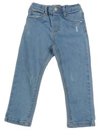 Světlemodré skinny rifle s prošoupáním Zara