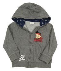 Sivá melírovaná prepínaci mikina s Jakem a kapucňou Disney