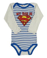 Bílo-modré pruhované body - Superman