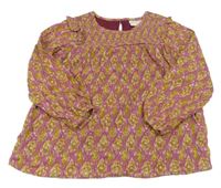 Růžovo-zelená vzorovaná třpytivá halenka 