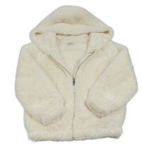 Smotanová kožušinová podšitá bunda s kapucňou F&F