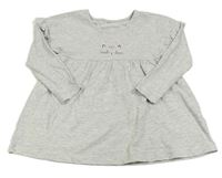 Sivé melírované bavlnené šaty s mačkou a volánikmi George