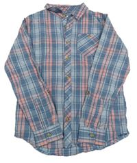 Modro-ružová kockovaná košeľa M&Co.