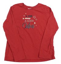 Vínové pyžamové triko s nápisem Pepperts