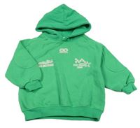 Zelená mikina s nápisom a kapucňou Zara