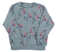 Svetlomodrá mikina s jednorožcami M&S