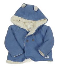 Modrý pletený zateplený kabátek s kapucňou John Lewis