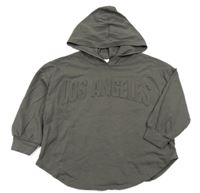 Tmavosivá ľahká mikina s 3D nápisom a kapucňou Shein