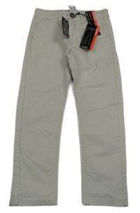 Nové - Světlešedé plátěné chino kalhoty Dunne