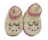 Bielo-ružové chlpaté cápačky s jednorožcom