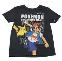 Antracitové tričko s potiskem - Pokémon