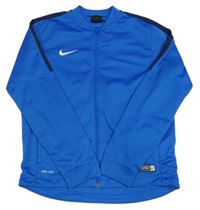 Modrá sportovní funkční propínací mikina s logem nike