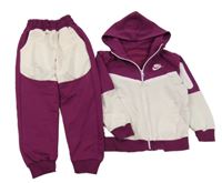 2set - Fialovo-smetanová propínací mikina s kapucí a logem Nike + tepláky 