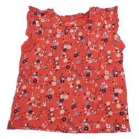 Jahodovo-bielo-modré kvetované tričko C&A