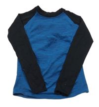 Petrolejovo-čierne funkčné tričko