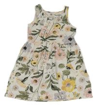 Bielo-kvetované bavlnené šaty H&M