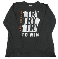 Antracitové tričko s nápisom Y.F.K.