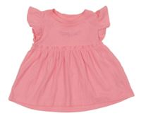 Neonově růžová žebrovaná tunika s nápisem River Island