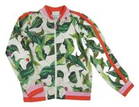 Bielo-zelená prepínaci mikina s listami H&M