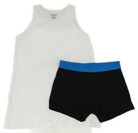 2set - Bílý nátělník + černé boxerky