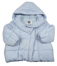 Svetlomodrá šušťáková zimná bunda s kapucňou F&F