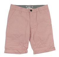Růžové plátěné chino kraťasy H&M