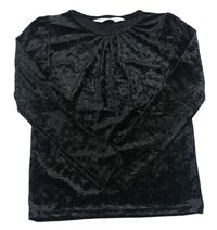 Čierne zamatové tričko H&M
