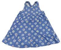 Modré bavlnené šaty s kvietkami Mothercare