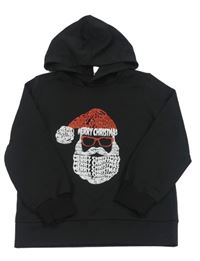 Čierna mikina so Santou a kapucňou Shein