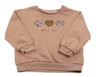 Staroružová mikina so srdiečkami C&A