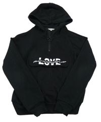 Černá mikina s nápisem a kapucí H&M