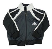 Sivo-bielo-čierna prepínaci športová mikina s logom