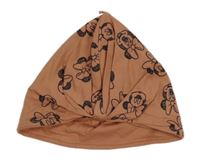 Skořicová bavlněná turbanová čepice s Minnie Disney