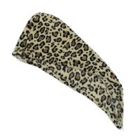 Béžovo-hnědo-černý vzorovaný chlupatý turban 