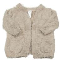 Svetloružový chlpatý svetrový trblietavý cardigan C&A