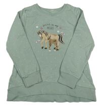 Světlemodrá puntíkovaná mikina s koníkem Topolino