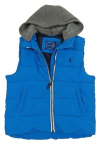 Safírová zateplená vesta s kapucí Bluezoo