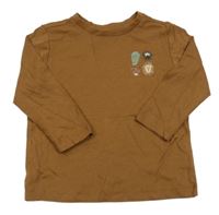 Hnědé triko se zvířátky Kids