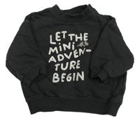 Tmavosivá oversize mikina s nápisom H&M