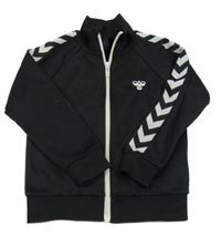 Černá propínací sportovní mikina s výšivkou Hummel